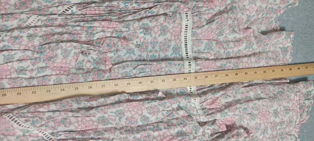 Miss June Hand Black Printed Hi Low Hem Tiered Maxi Skirt Womens Size Medium... - Picture 9 of 12